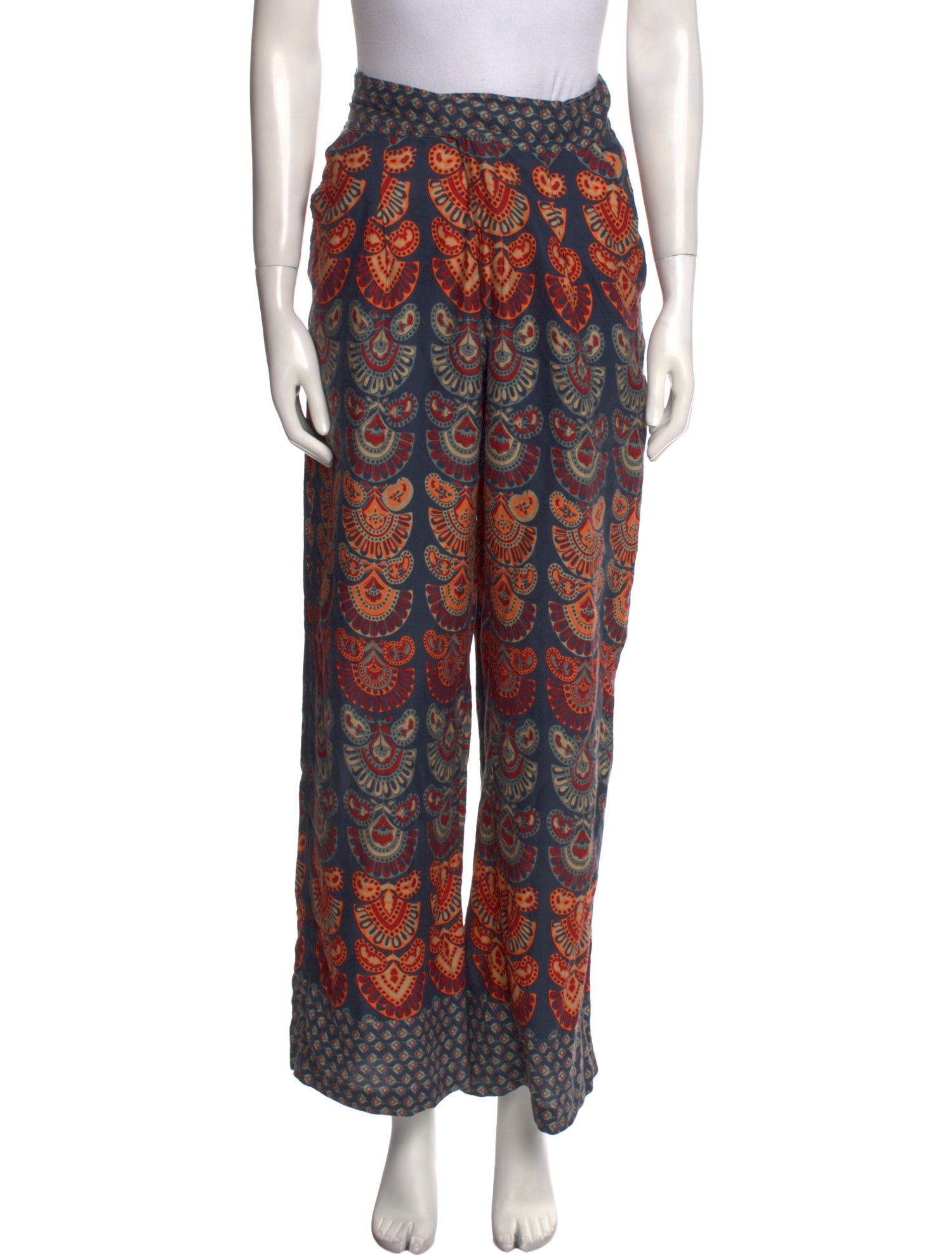Warm Printed Wide Leg Pants