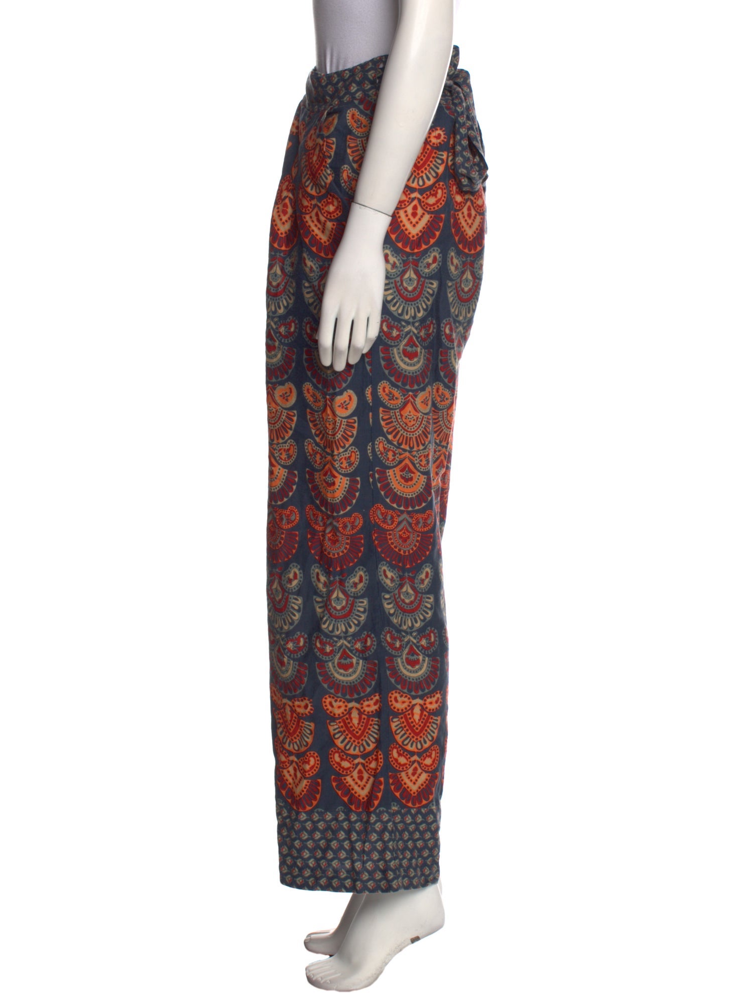 Warm Printed Wide Leg Pants