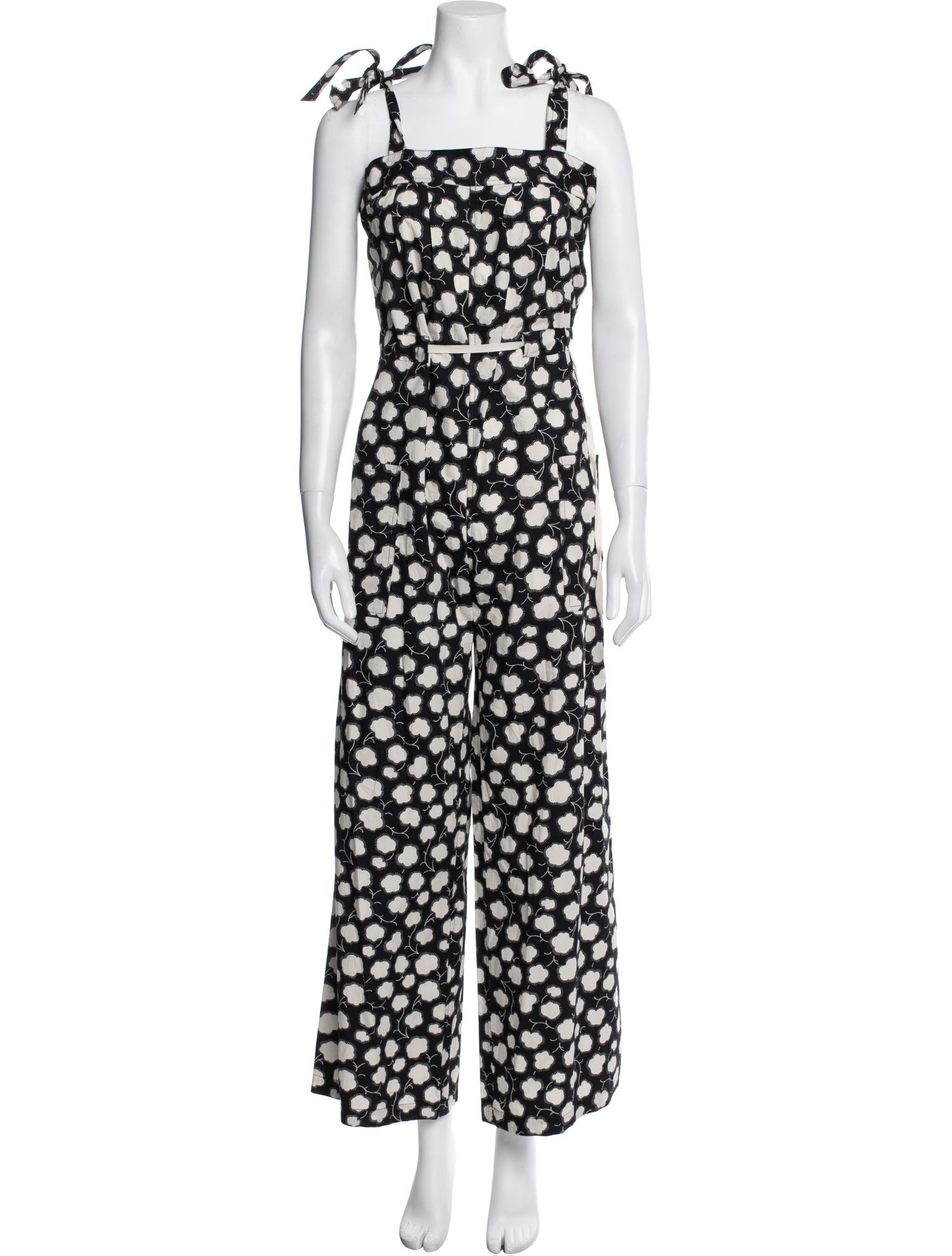 Warm Floral Print Square Neckline Jumpsuit