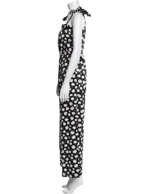 Warm Floral Print Square Neckline Jumpsuit
