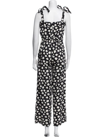 Warm Floral Print Square Neckline Jumpsuit