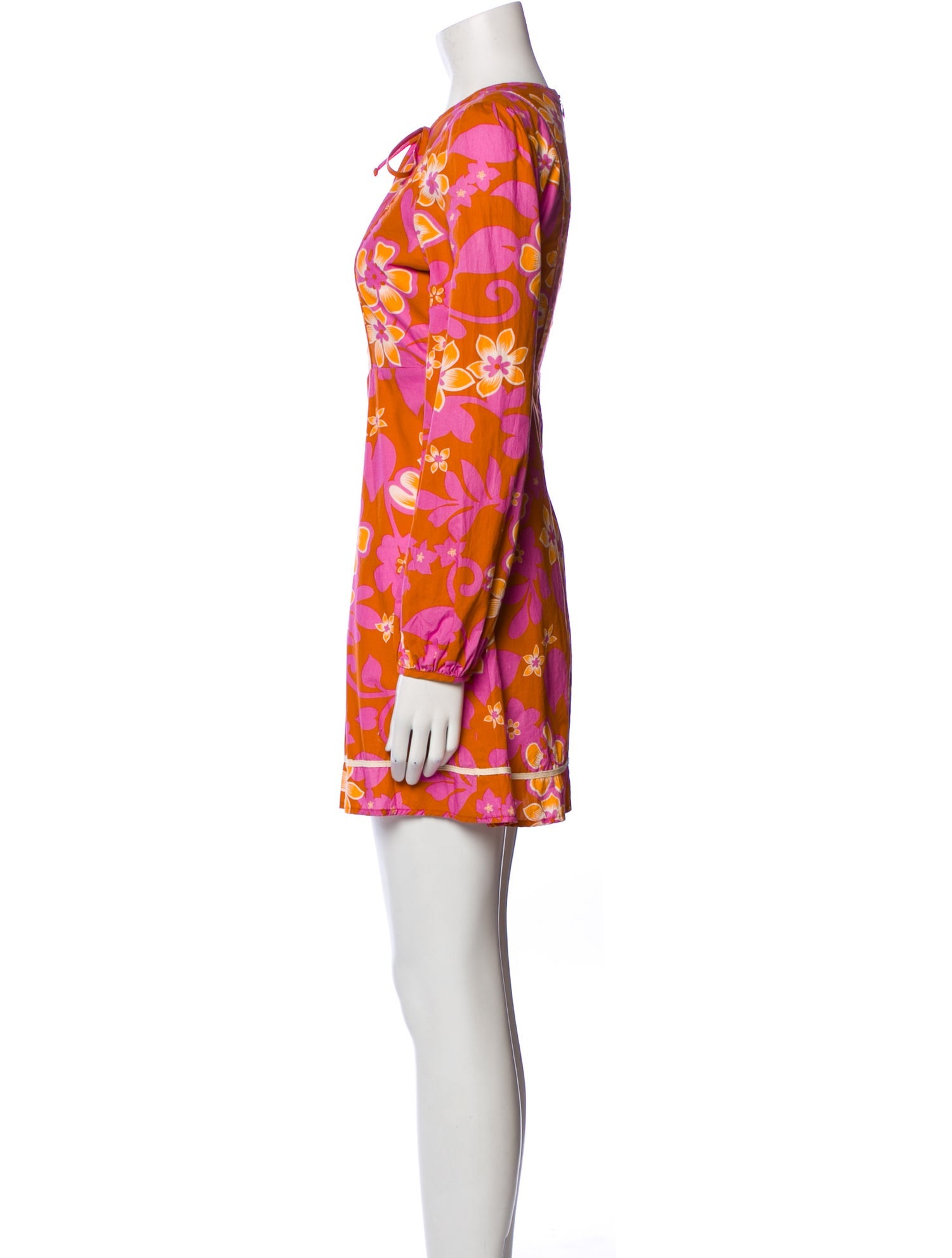 Warm Floral Print Mini Dress