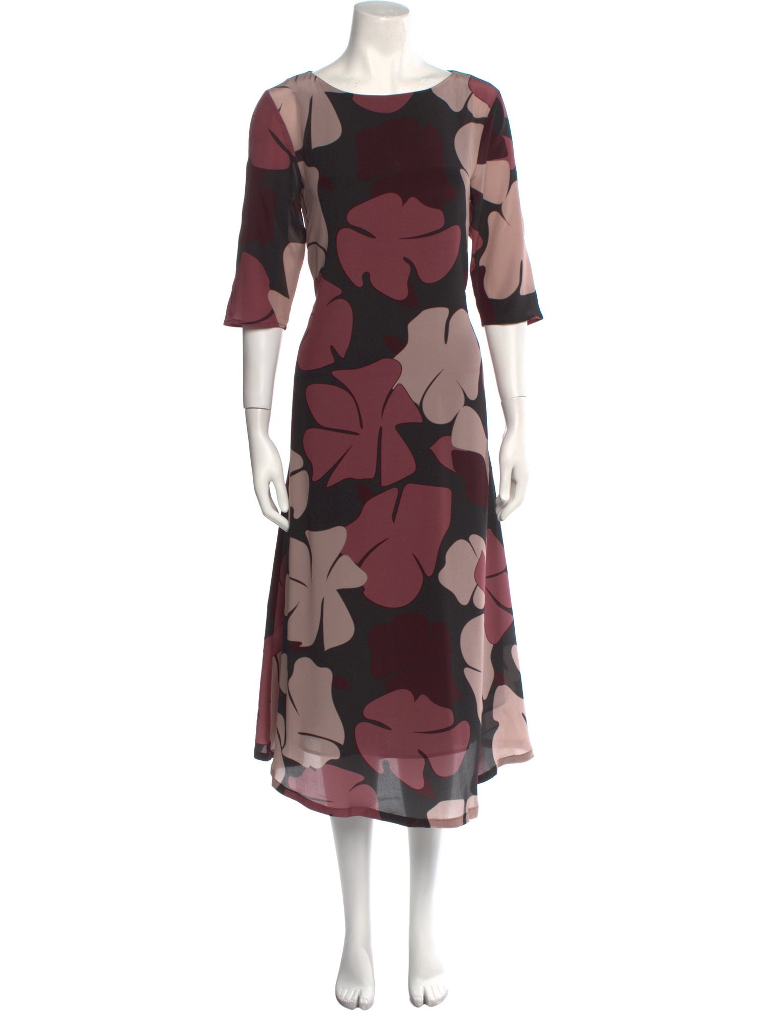 Warm Floral Print Long Dress