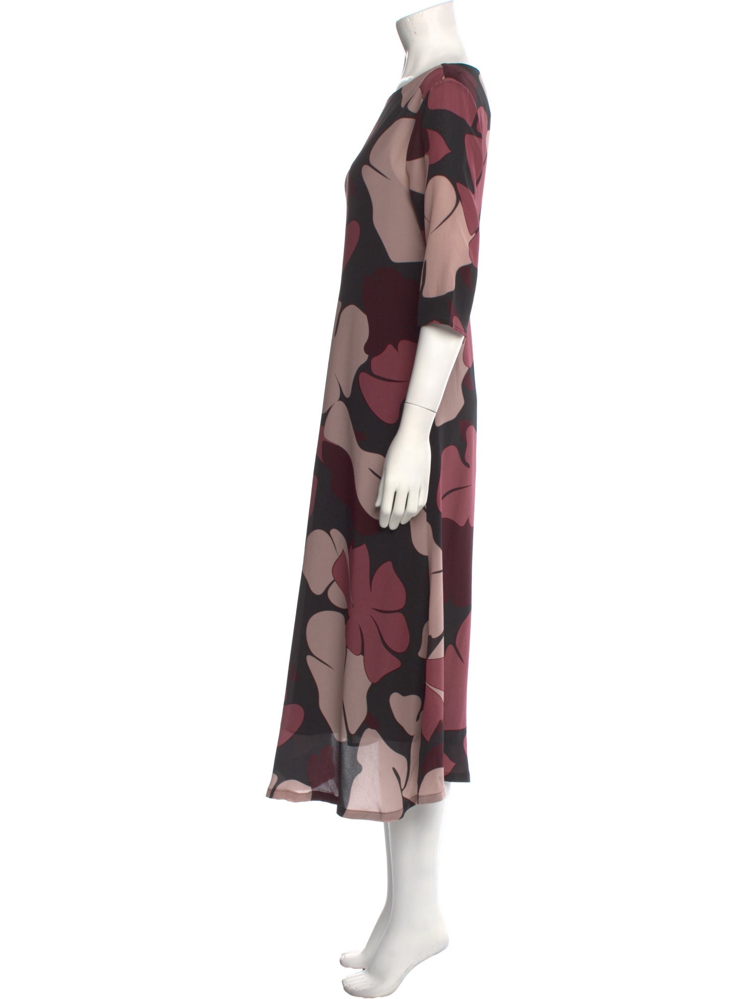 Warm Floral Print Long Dress