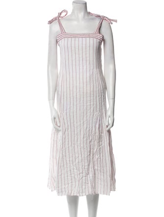 Warm Striped Midi Length Dress