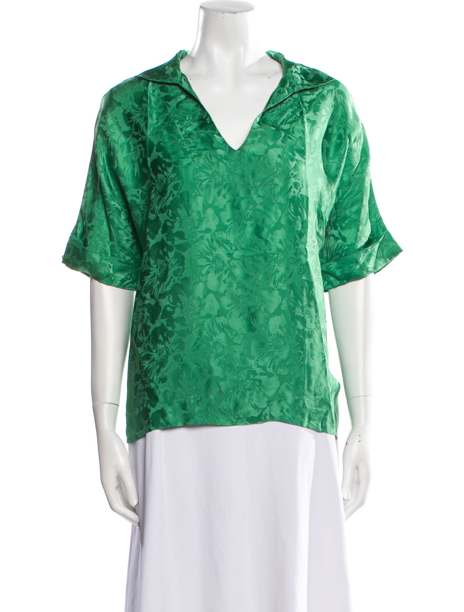 Warm Silk V-Neck Blouse