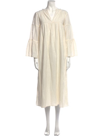 Warm Dresses V-Neck Midi Length Dress XS