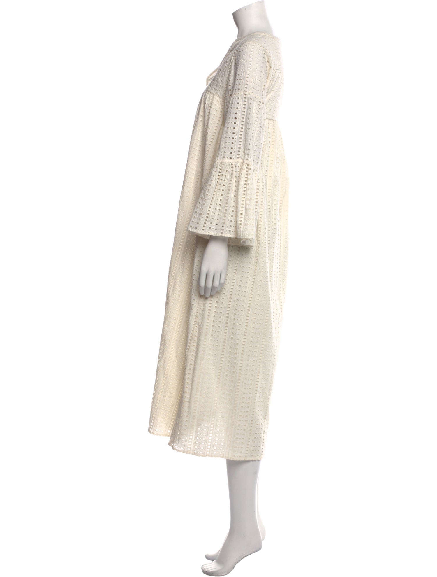 Warm V-Neck Midi Length Dress