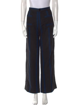 Warm Striped Wide Leg Pants