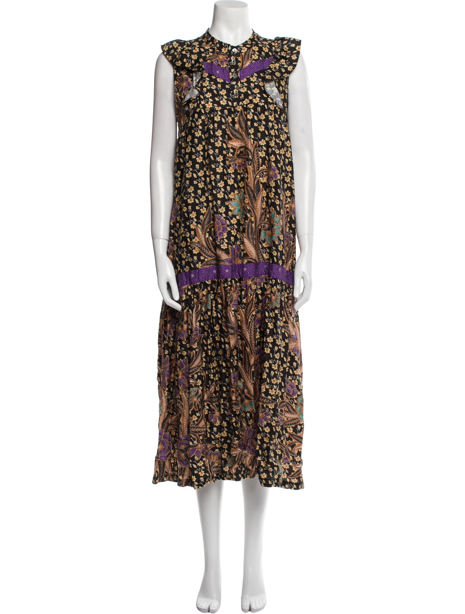 Warm Floral Print Long Dress