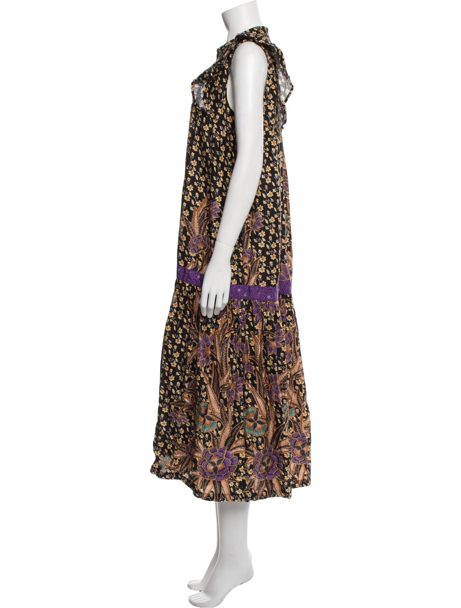 Warm Floral Print Long Dress