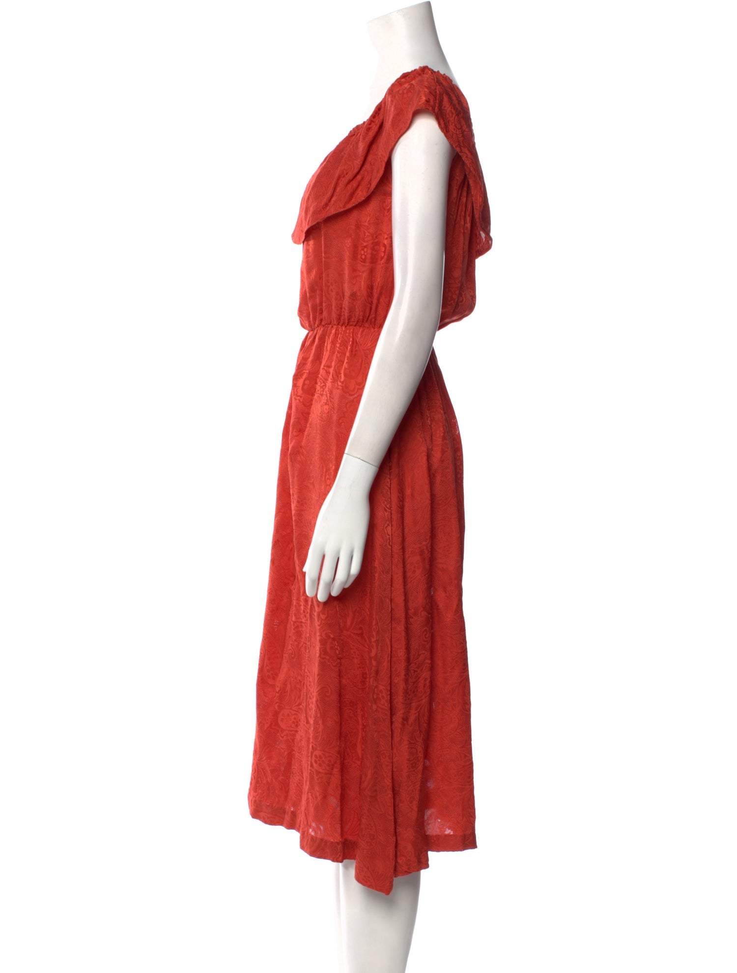 Warm Scoop Neck Midi Length Dress