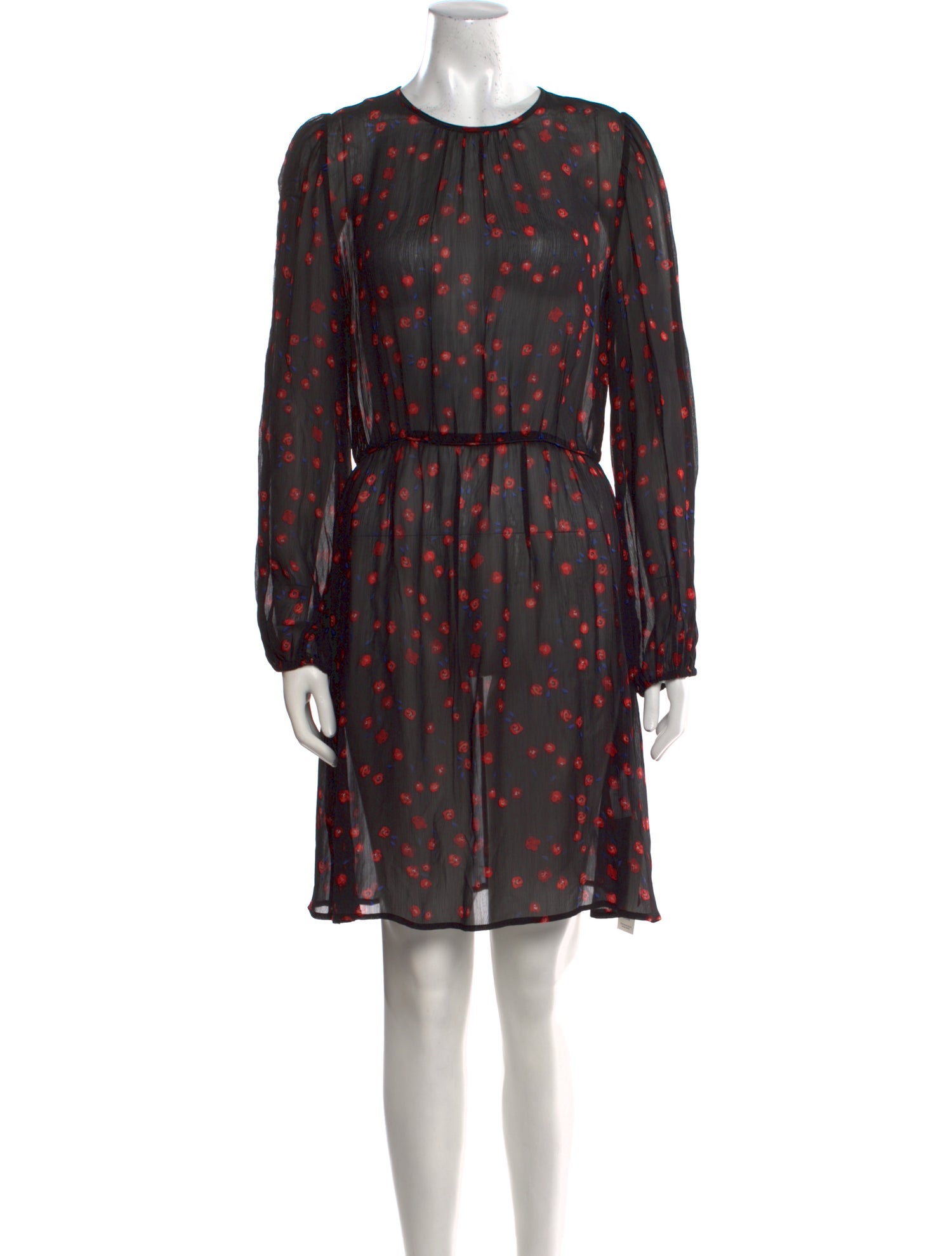 Warm Printed Knee-Length Dress