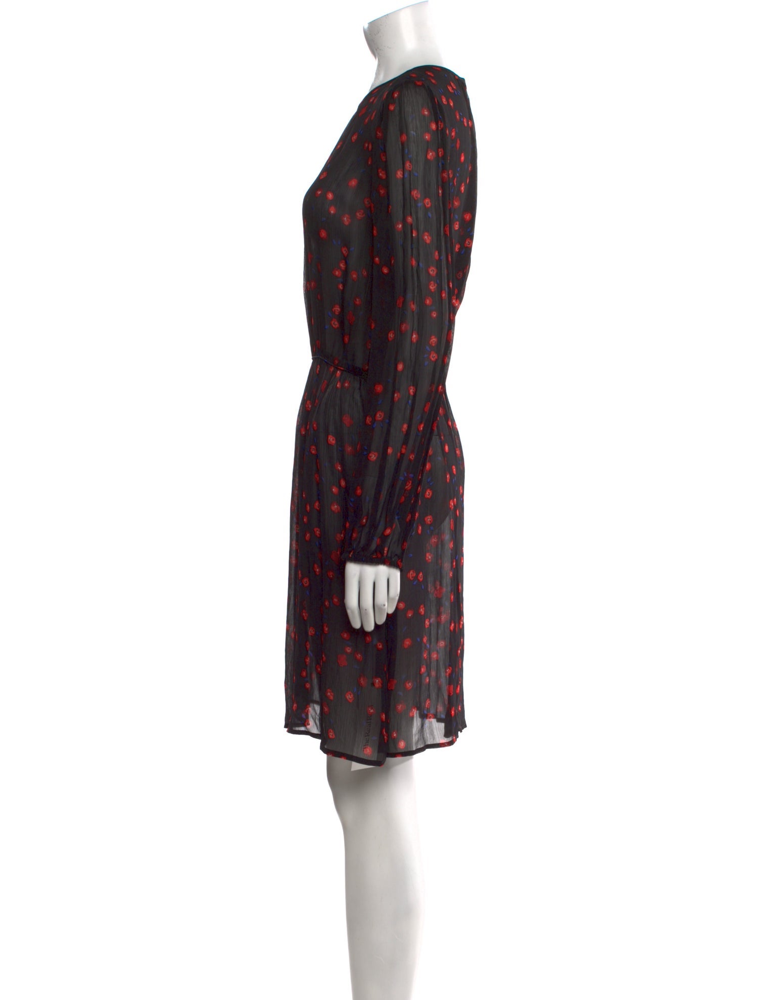 Warm Printed Knee-Length Dress