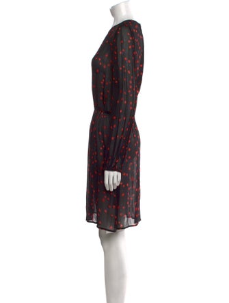 Warm Printed Knee-Length Dress