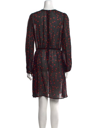 Warm Printed Knee-Length Dress