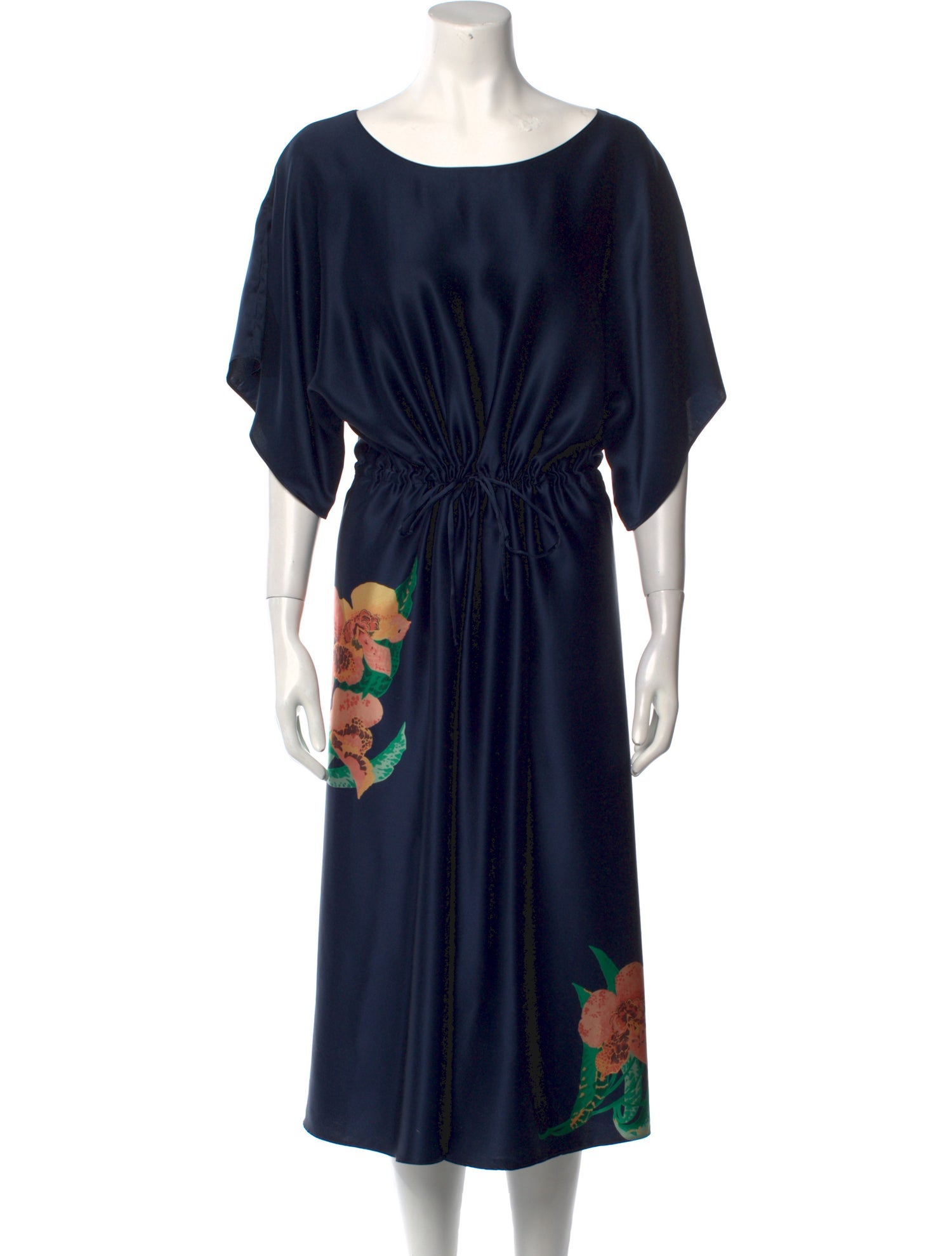 Warm Printed Midi Length Dress