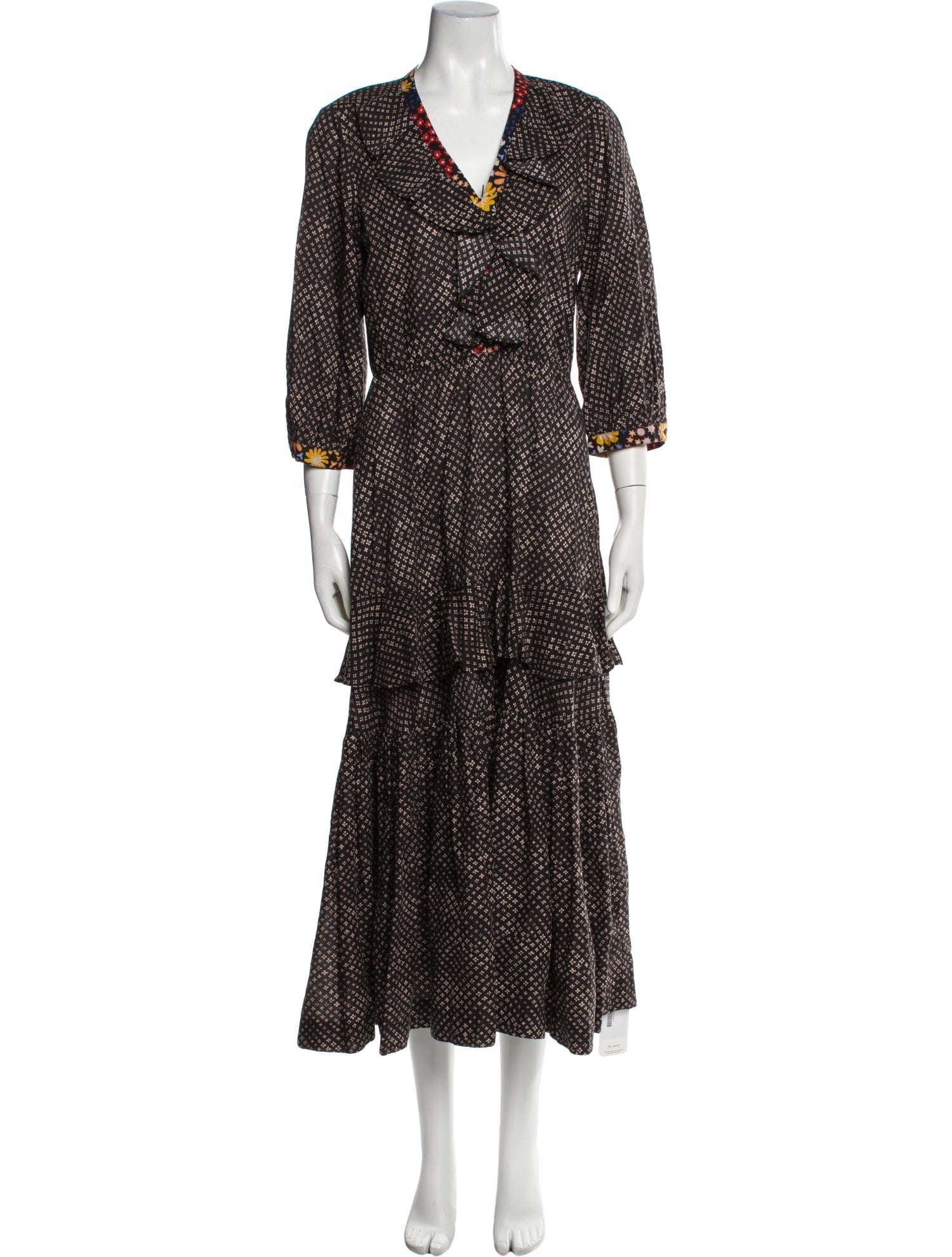 Warm Printed Long Dress w/ Tags