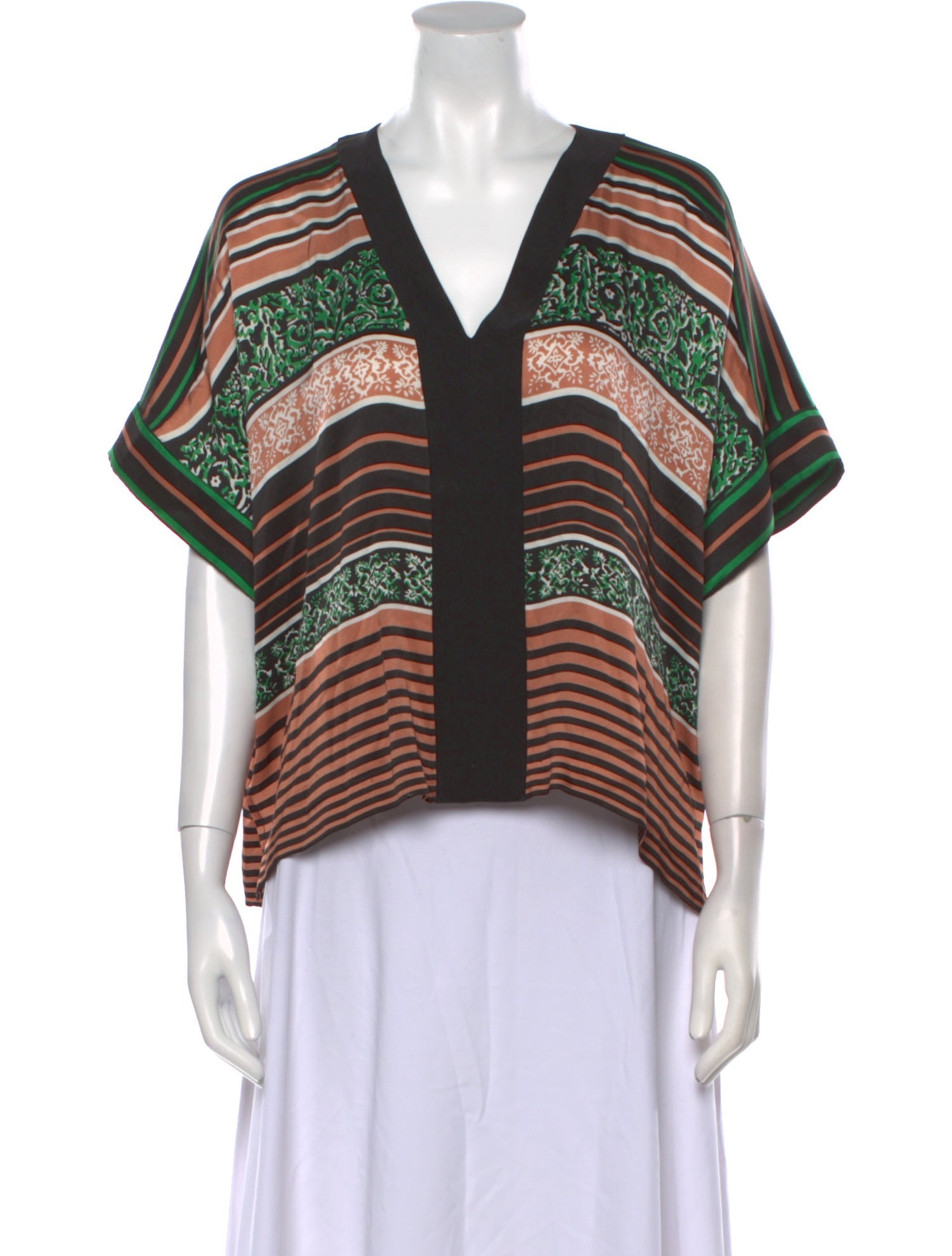 Warm Silk Striped Blouse