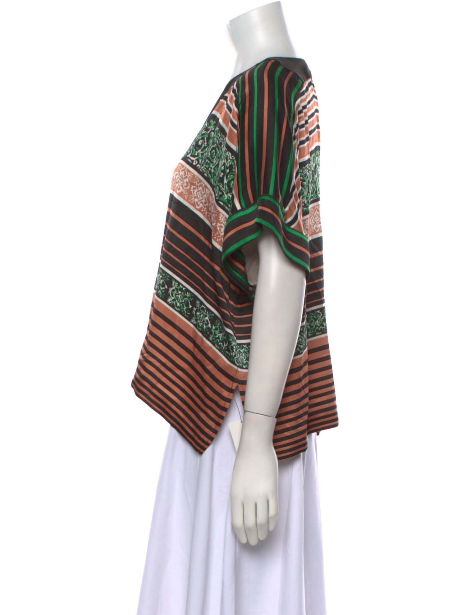 Warm Silk Striped Blouse