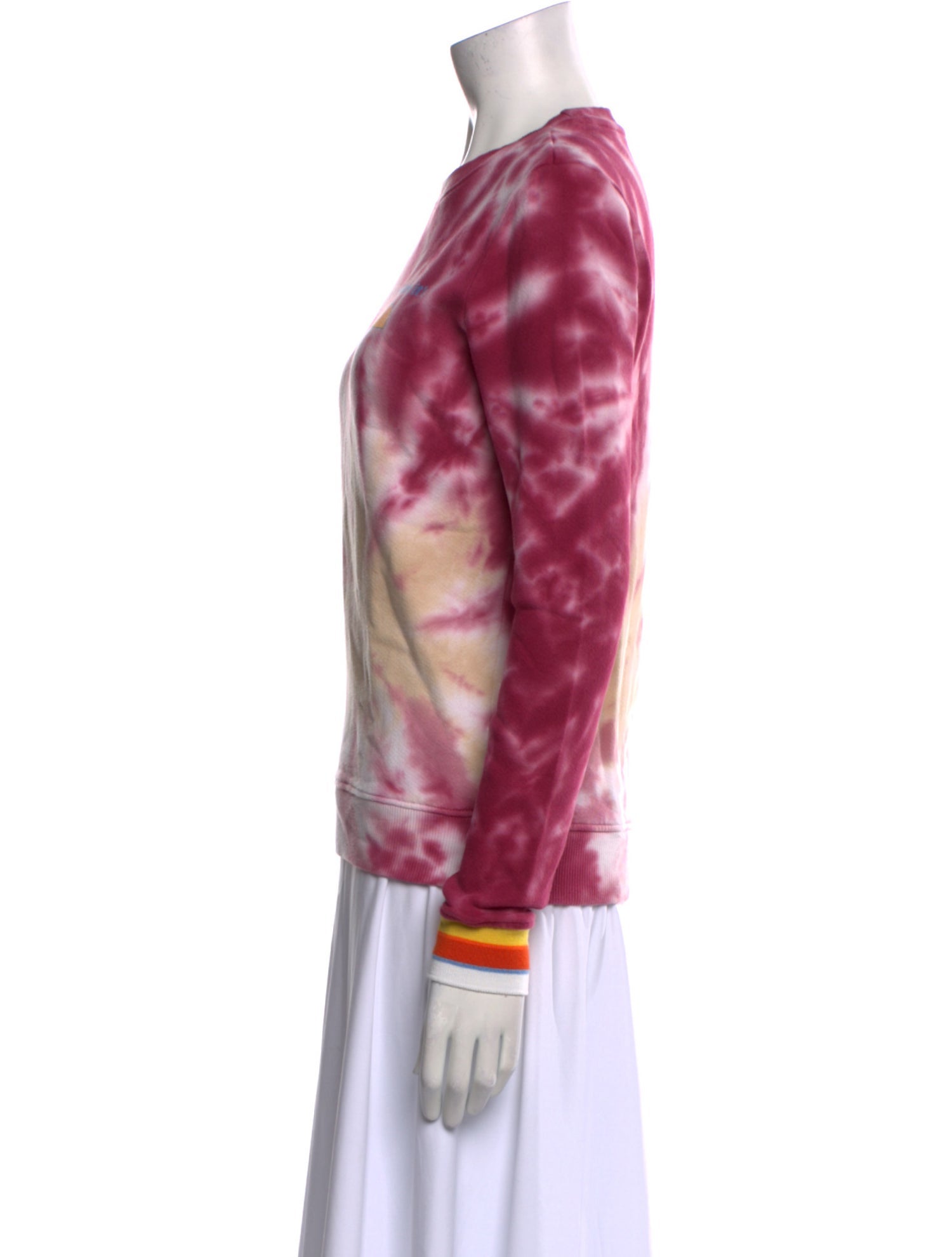 Warm Tie-Dye Print Crew Neck Sweatshirt