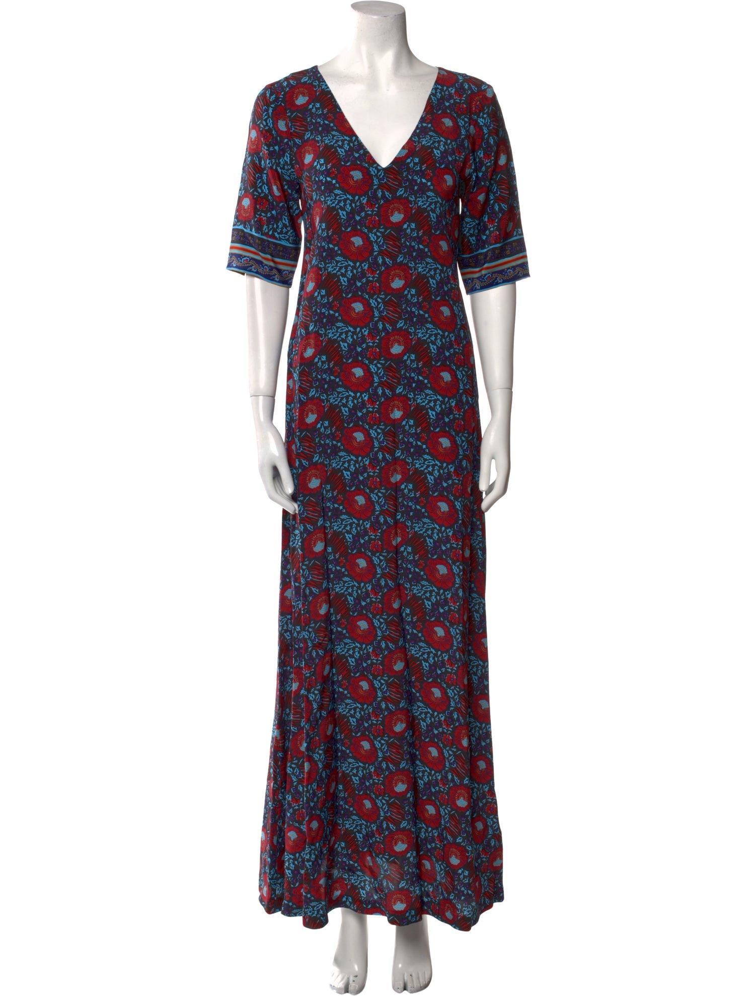 Warm Floral Print Long Dress