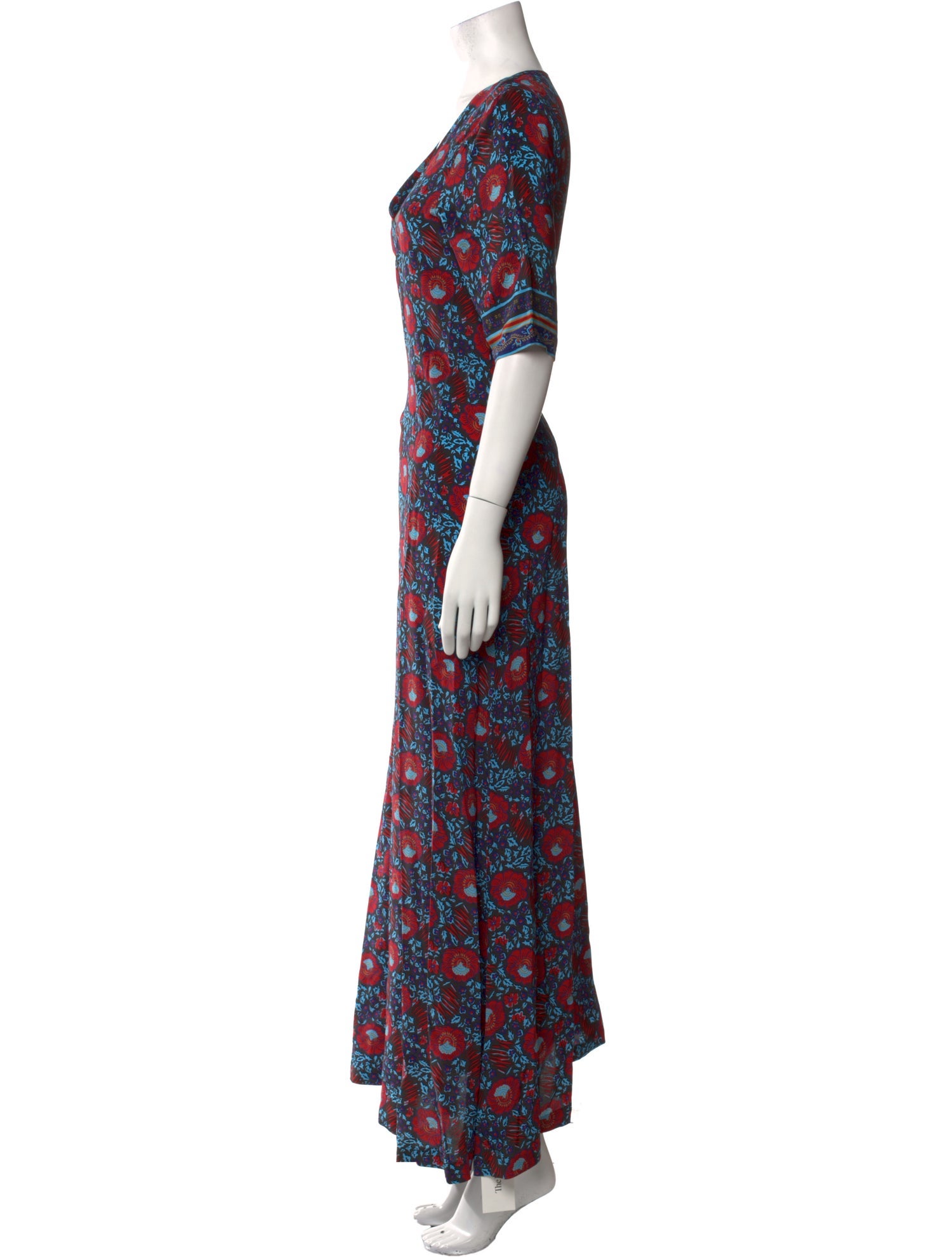 Warm Floral Print Long Dress