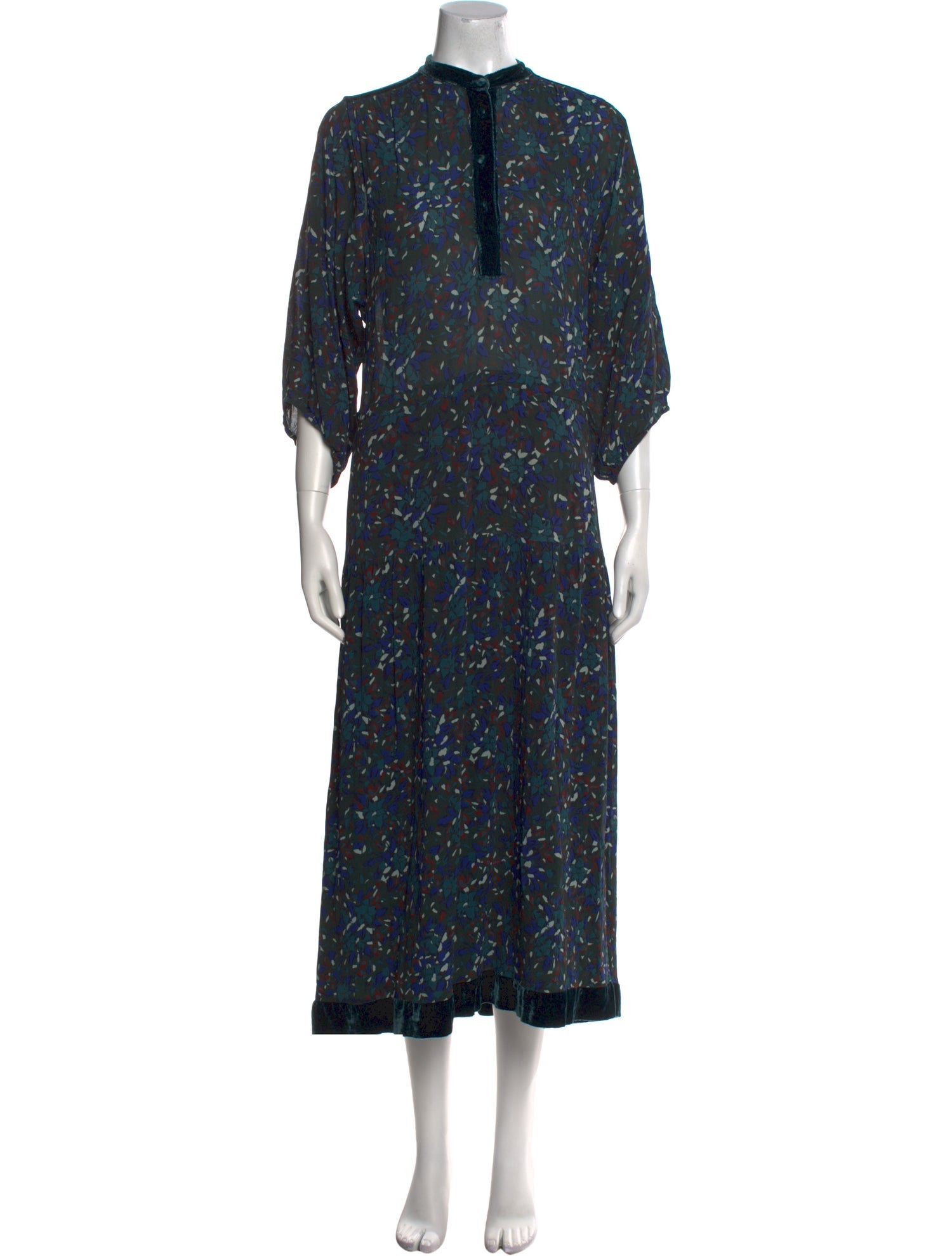 Warm Printed Long Dress