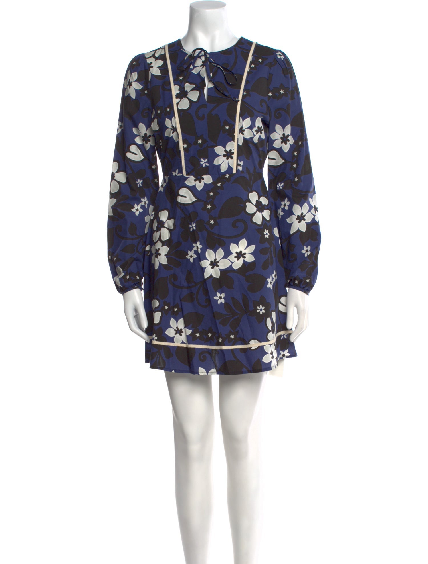 Warm Floral Print Mini Dress