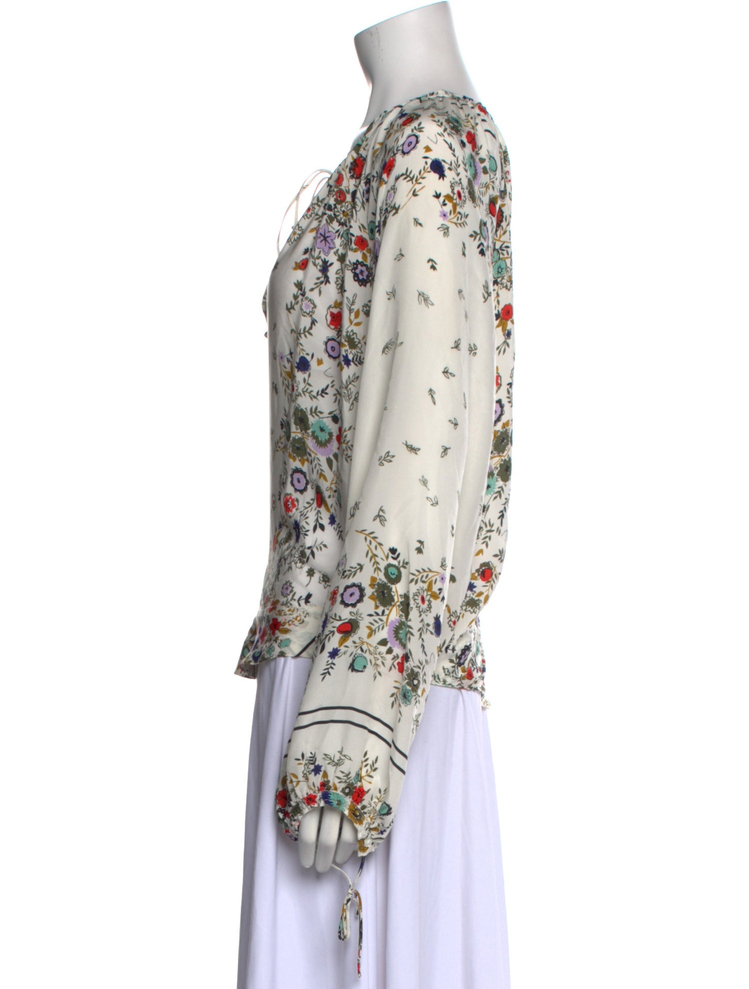 Warm Silk Floral Print Blouse