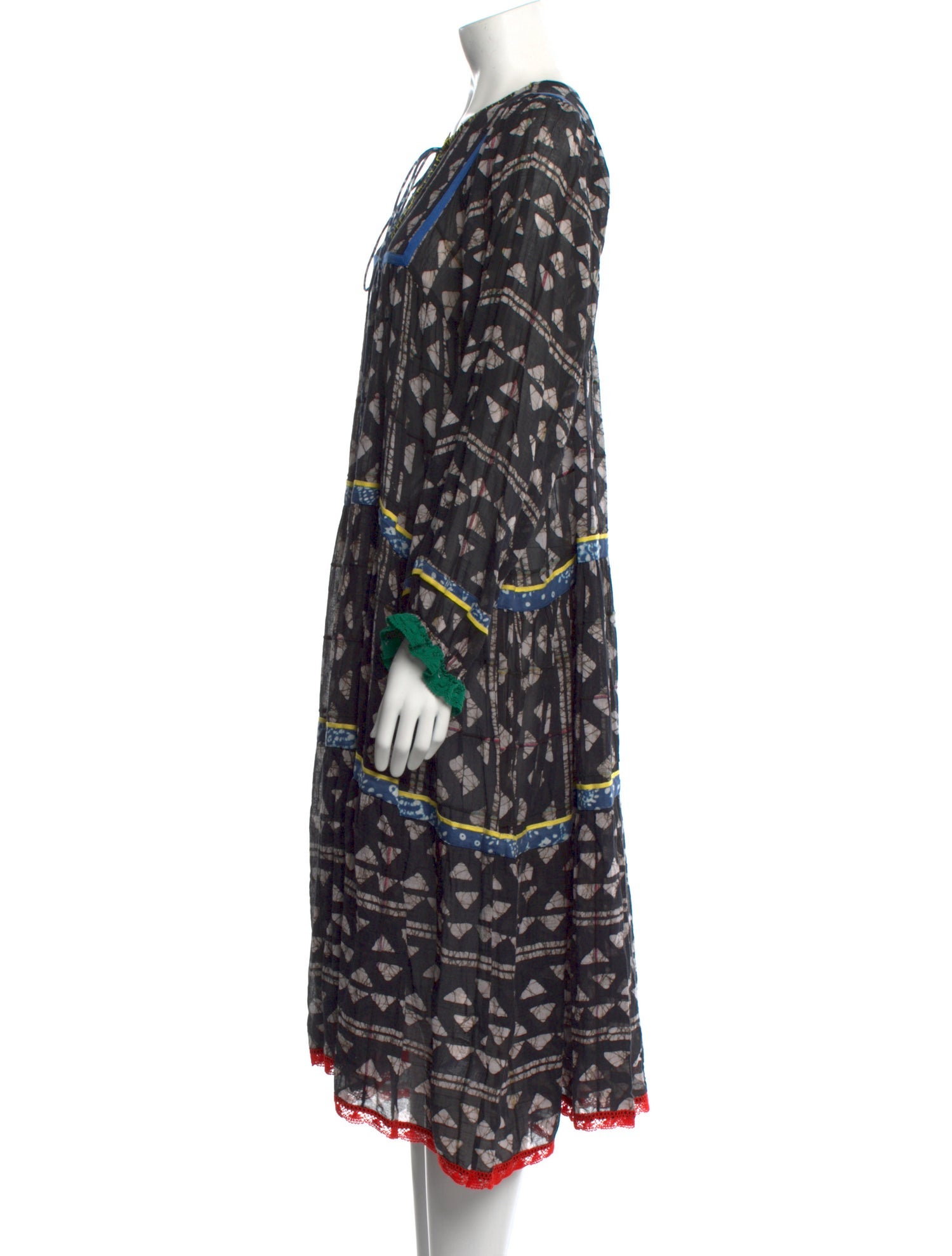 Warm Printed Midi Length Dress