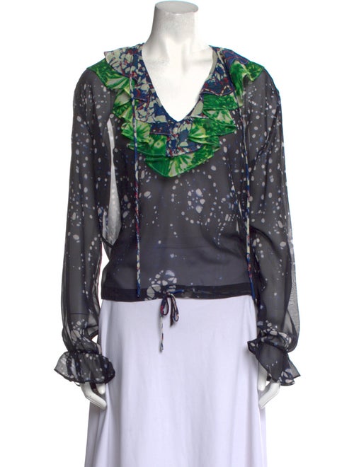 Warm Silk Floral Print Blouse