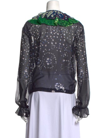 Warm Silk Floral Print Blouse