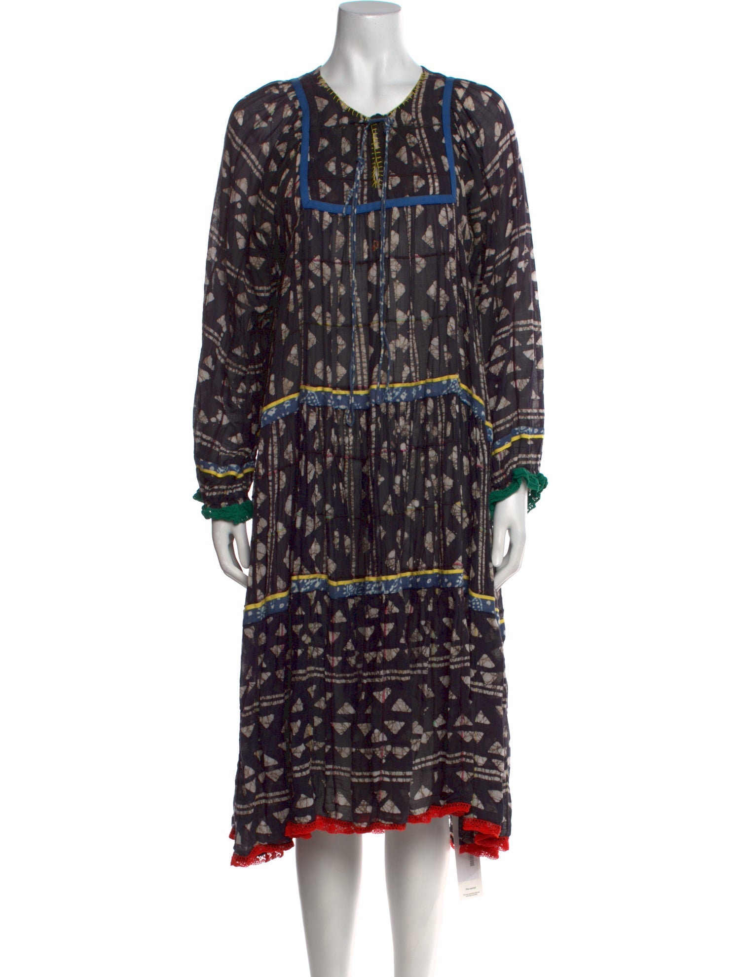 Warm Printed Knee-Length Dress