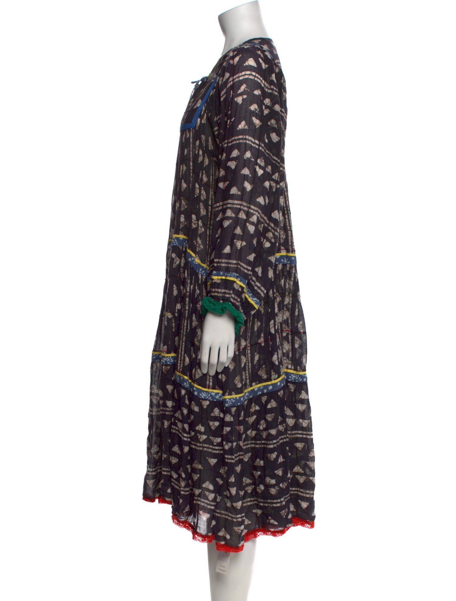 Warm Printed Knee-Length Dress