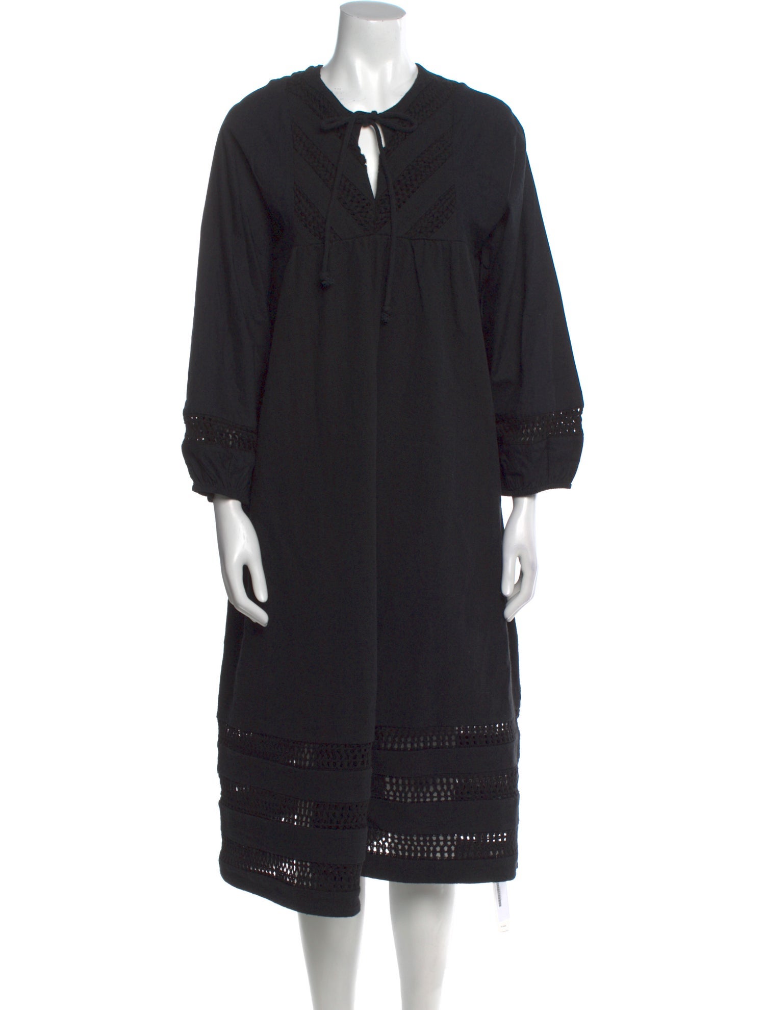 Warm V-Neck Midi Length Dress