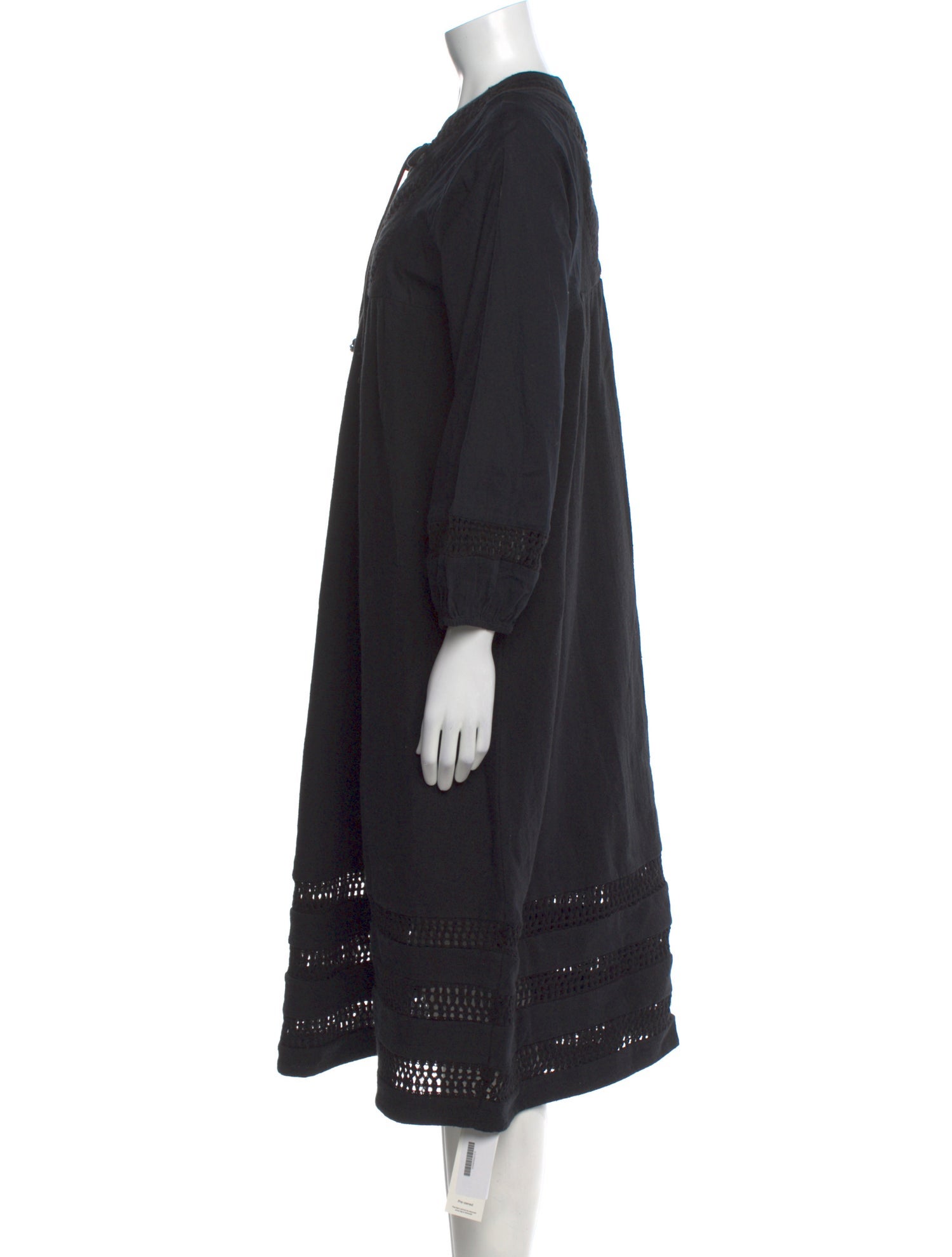 Warm V-Neck Midi Length Dress