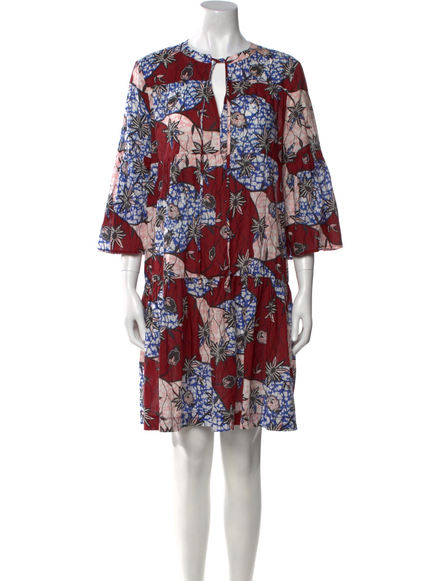 Warm Floral Print Mini Dress