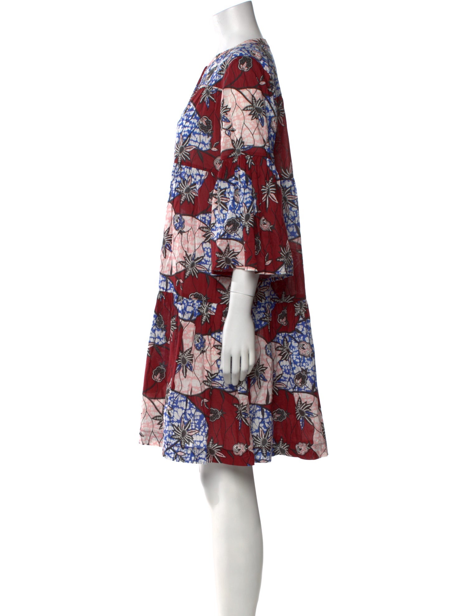 Warm Floral Print Mini Dress