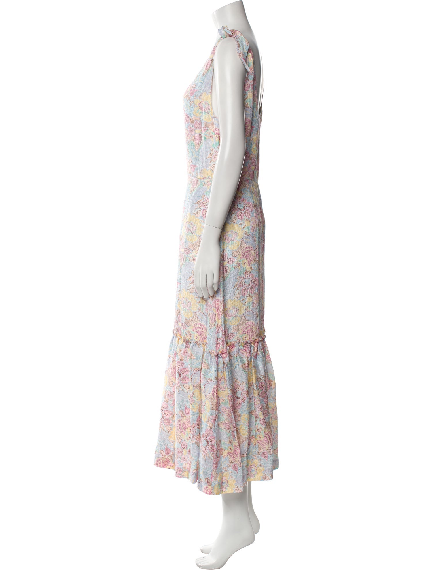 Warm Floral Print Long Dress w/ Tags