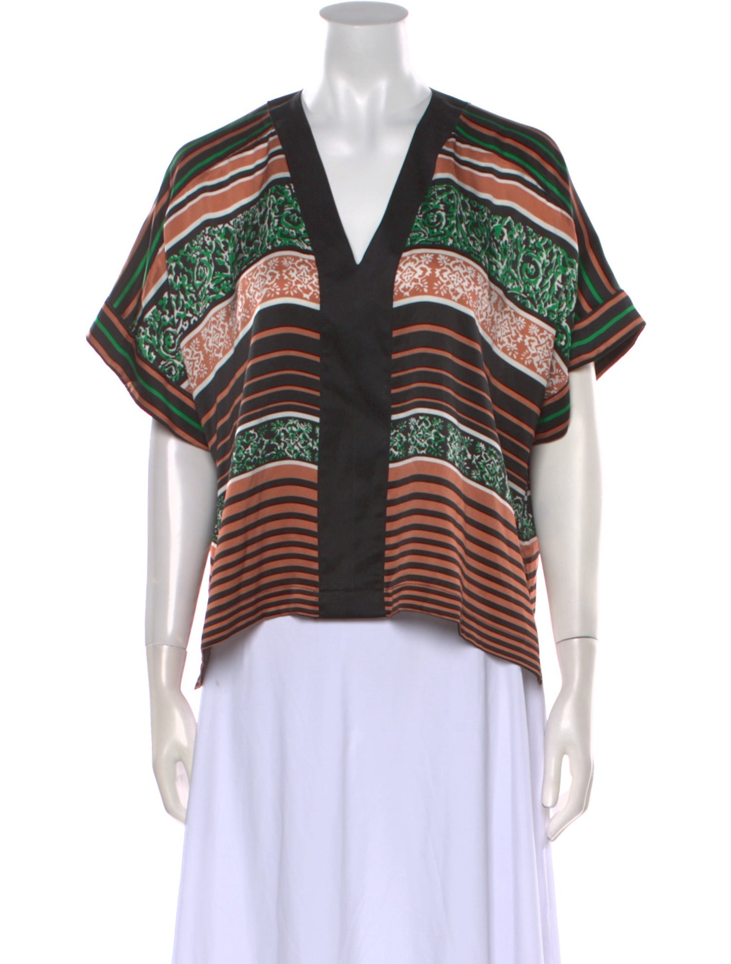 Warm Silk Striped Blouse