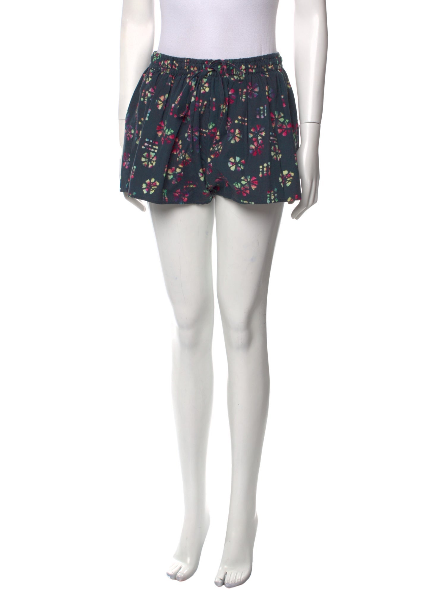 Warm Tie-Dye Print Mini Shorts