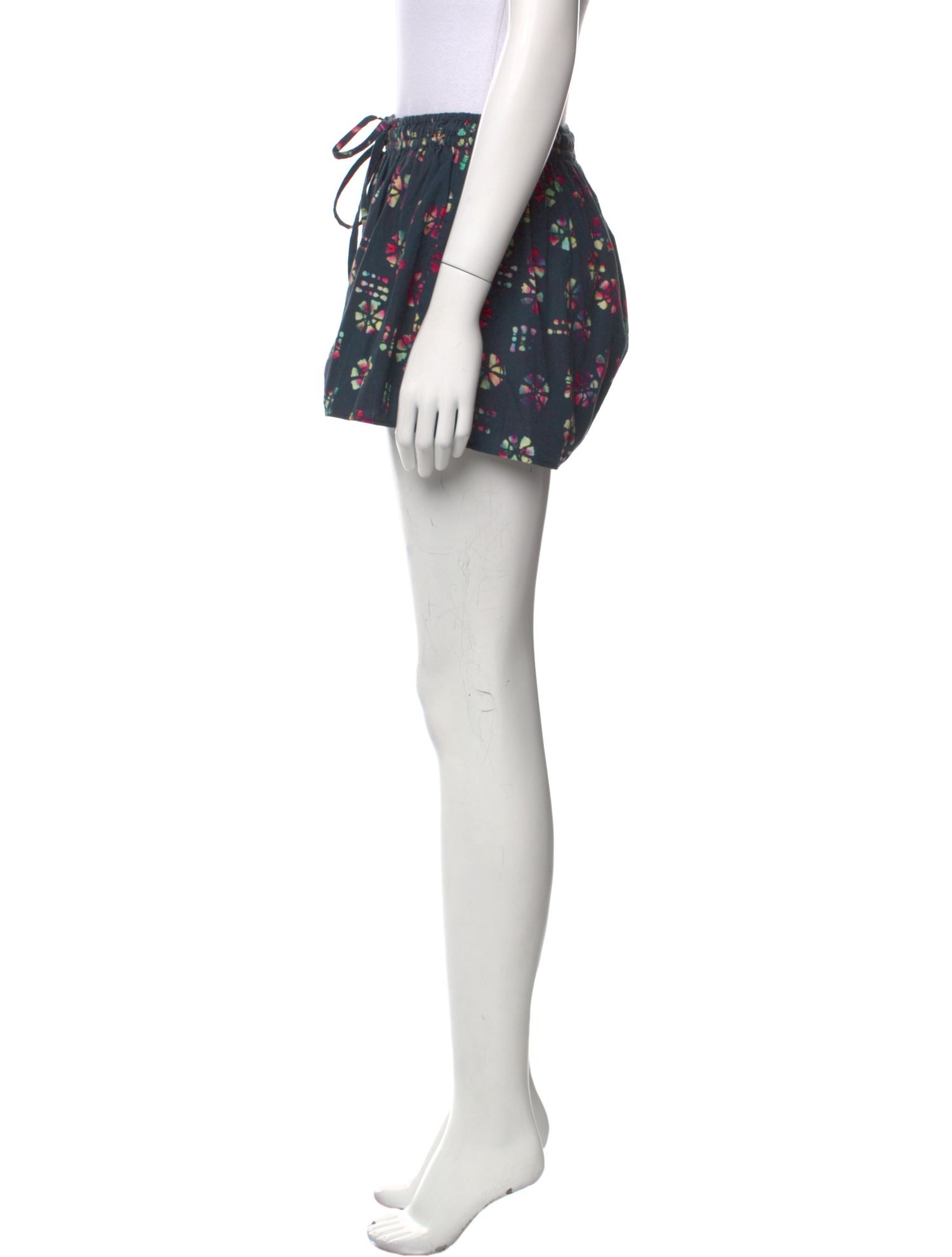 Warm Tie-Dye Print Mini Shorts