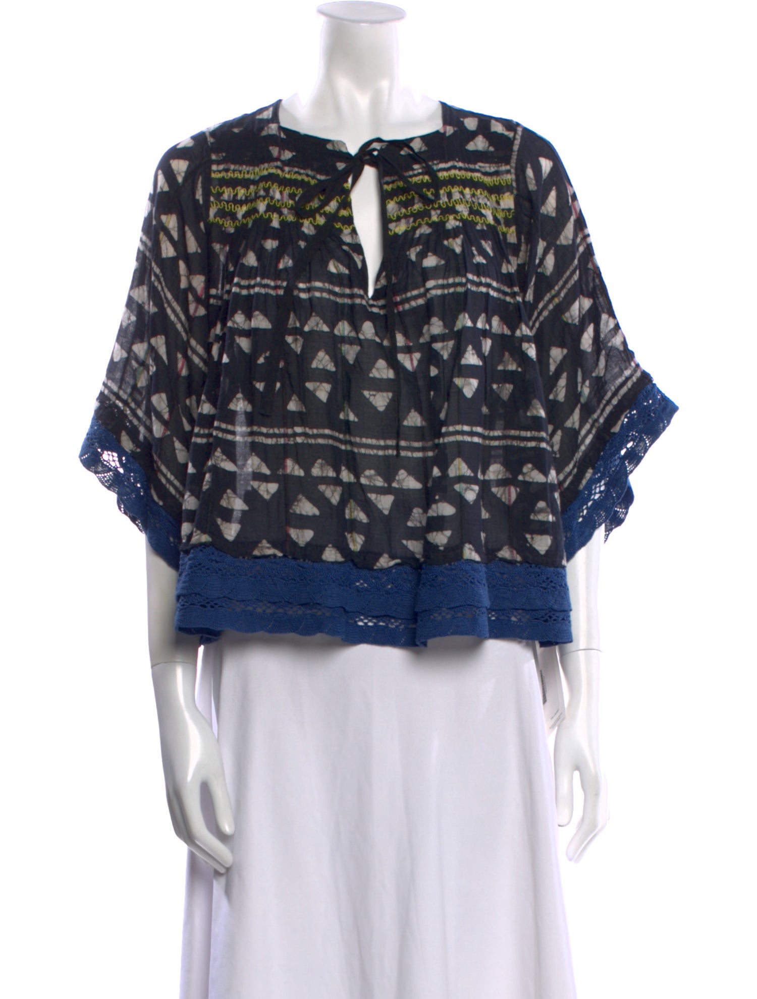 Warm Printed Square Neckline Blouse