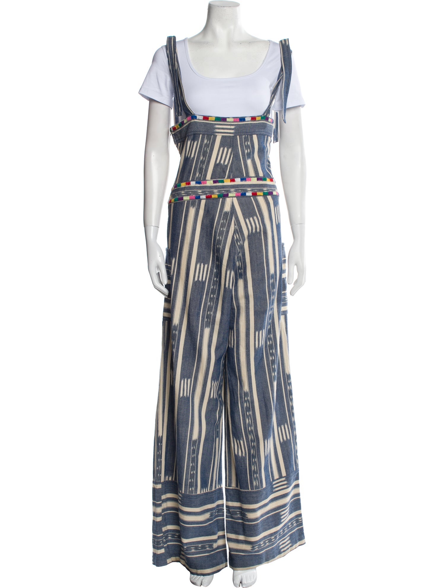 Warm Striped Square Neckline Jumpsuit