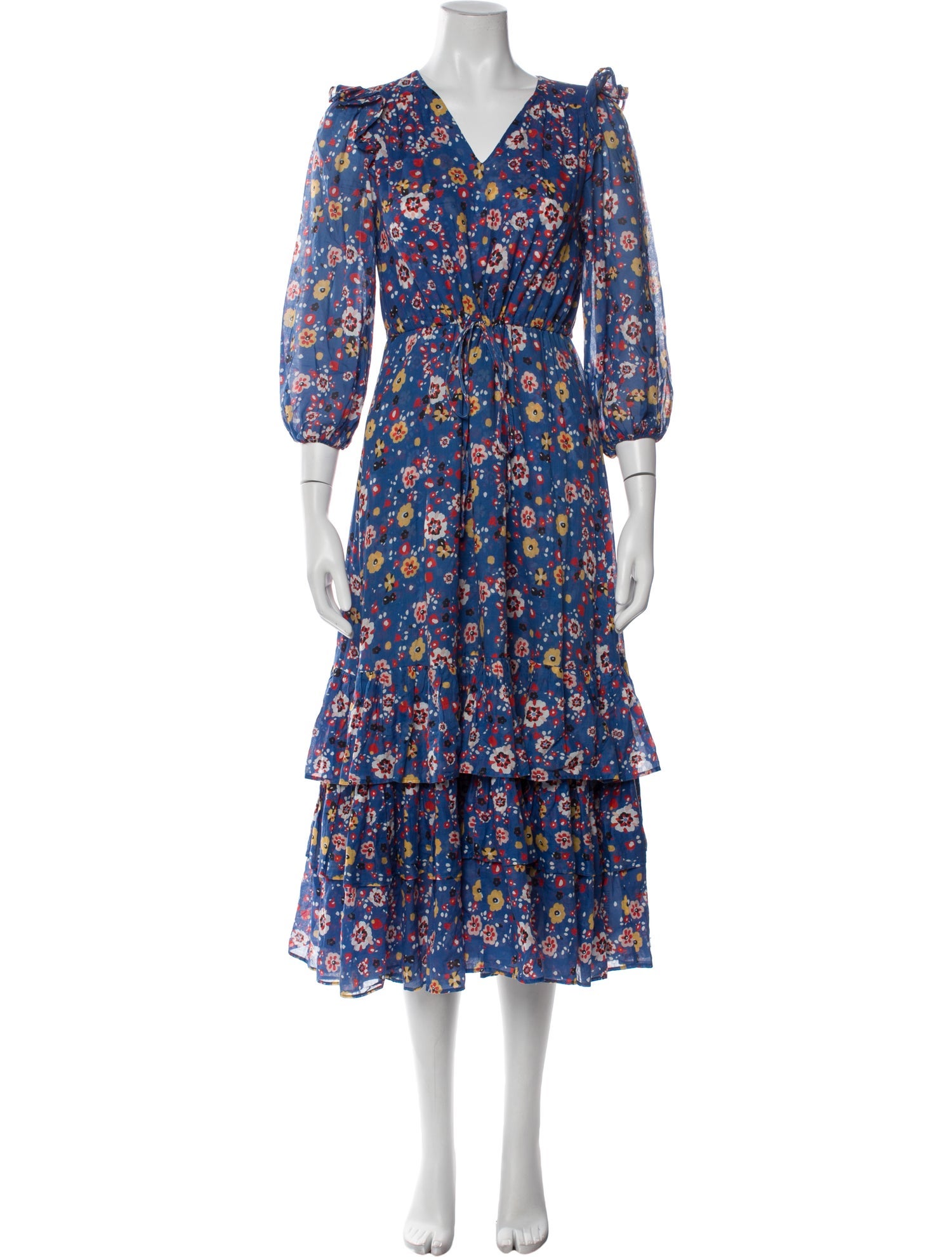 Warm Floral Print Long Dress