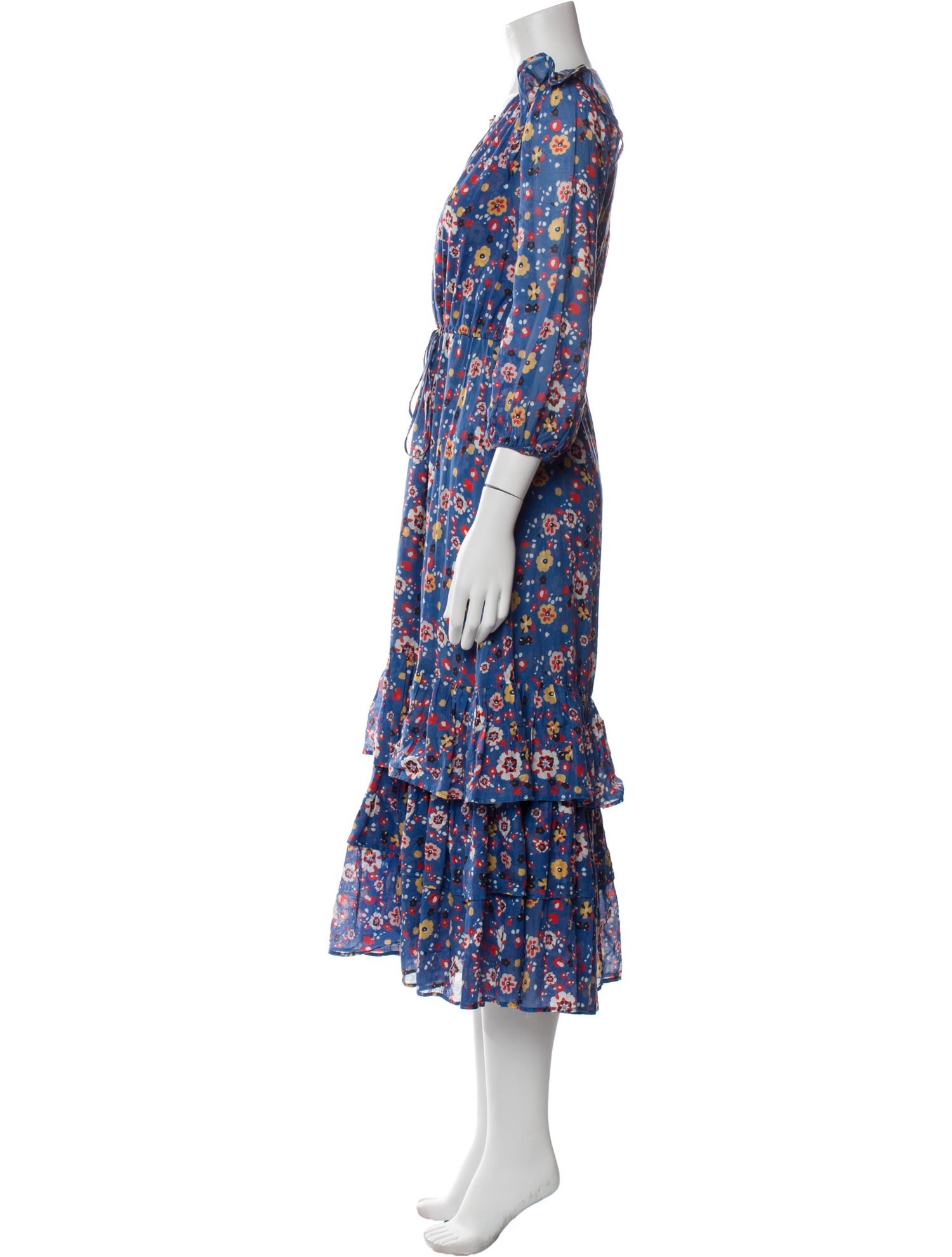 Warm Floral Print Long Dress