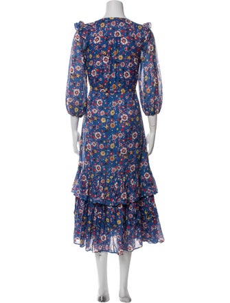 Warm Floral Print Long Dress