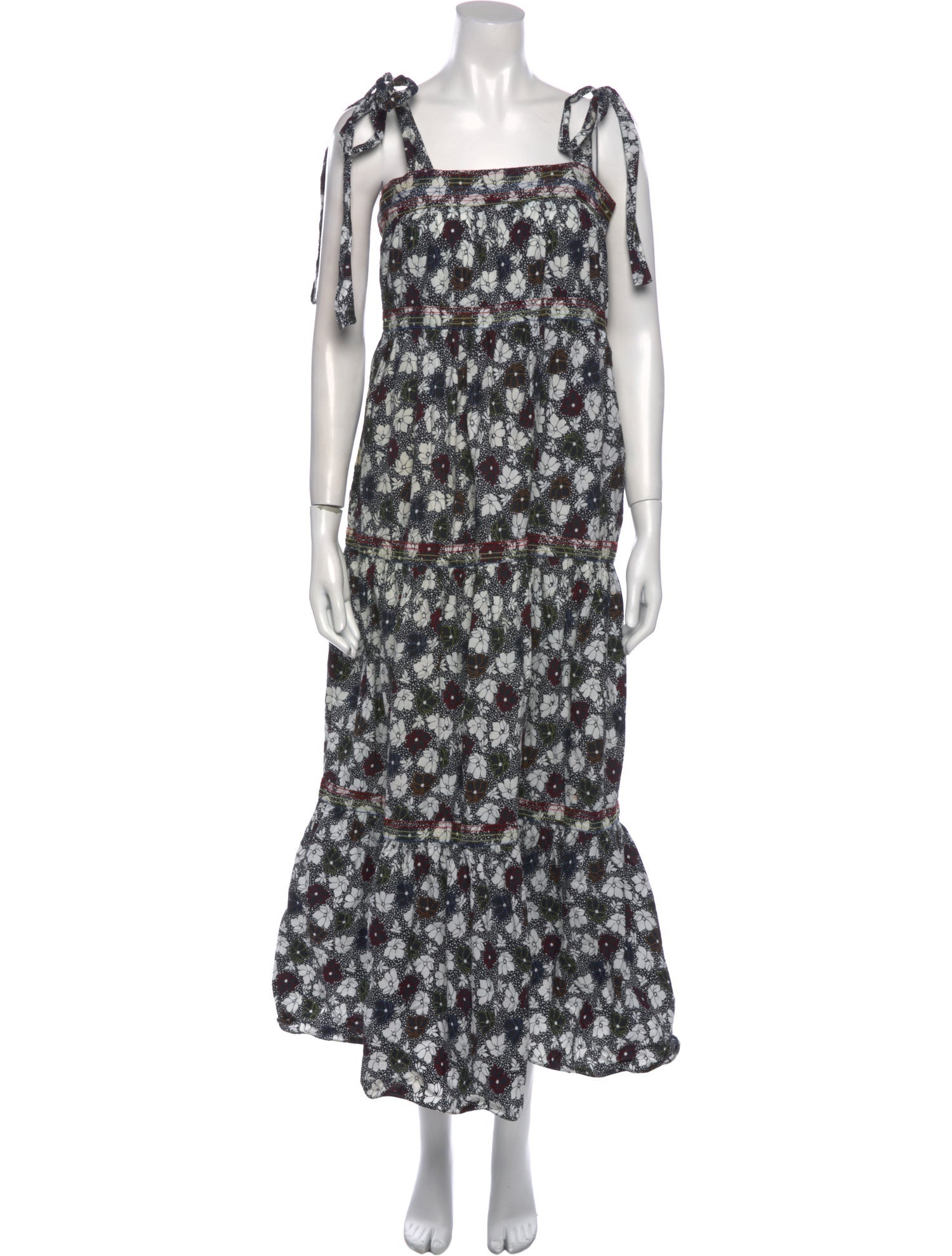 Warm Floral Print Long Dress