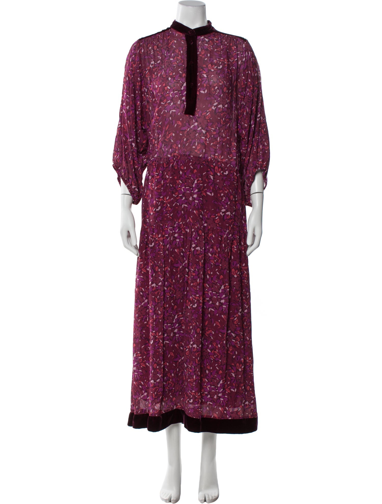 Warm Printed Long Dress